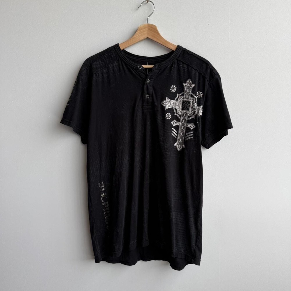 Y2K affliction Henley tee (0223)