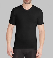 Tommy John Cool Cotton High V-neck Stay Tucked Undershirt Black Men’s Medium