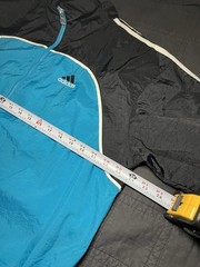 Vintage Black and Blue Adidas Windbreaker Size L Breathable Full Zip Up Hoodie