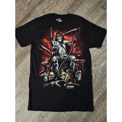 7.62 Design Mens Grim Reaper Weapon Throne Graphic T-Shirt Black Small