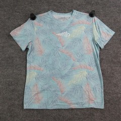 Reel Life Shirt Mens M Blue Crew Neck Short Sleeve Tagless Fish Graphic