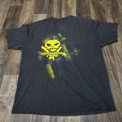 Vintage Voodoo Ride Green Skull Dale Earnhardt Jr. T Shirt 2XL Faded (Dark Spots