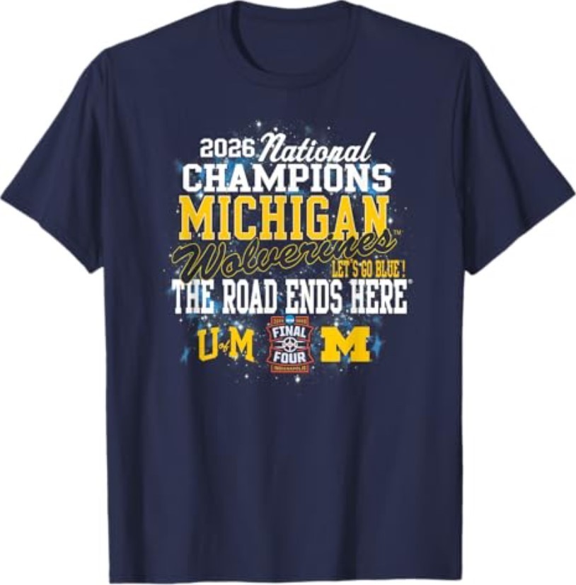 Michigan Wolverines 2026 National Champs Men’s Basketball T-Shirt