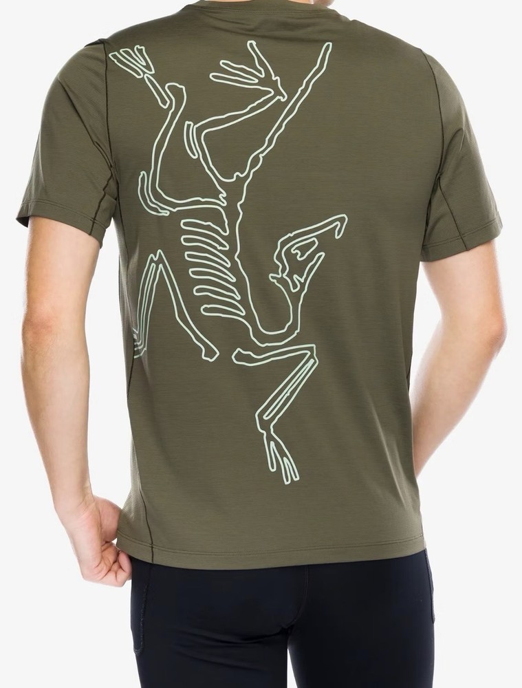 Arc’teryx Cormac Arc’Bird Logo T-Shirt In Tatsu Heather/stone Green- Xs