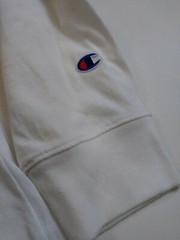 mens champion 100% authentic crewneck L/S t-shirt size large soild logo white