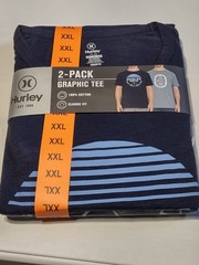 NWT – Hurley – 2 Pack Men’s Graphic Tees – Dark & Light Blue – XXL