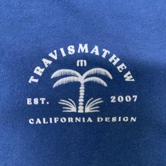Travis Mathew Tee Mens 2XL XXL Blue California Design Palm Graphic T-Shirt