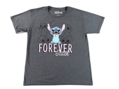 Stitch Graphic Tee L/G (12/14) Gray Crewneck Short Sleeve Cotton Polyester