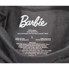 Barbie T-Shirt Mens L Black Graphic Tee Short Sleeve Pink Script Logo Cotton