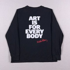 Pop Shop Keith Haring Shirt Mens Large Dancing Dog Art Double Sided Black