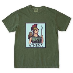 Athena Greek Goddess T-Shirt | Mythology Owl Spear Graphic Unisex Tee Shirt