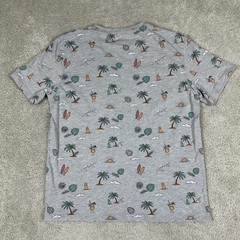 Free Planet Shirt Somen Large Gray Tropical Surf Beach Allover Graphic Tee