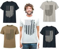 4th of July T US Flag T USA Distressed American Flag Vintage Patriotic T Shirt