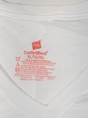 Hanes ComfortBlend Mens White V-Neck T-Shirts XL Set Of 2 Rayon/Polyester NWOT