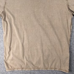 DKNY Jeans Split Neck T-Shirt XL beige/tan color with contrast stitch details