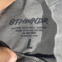 8THWNDR Shirt Mens Large Gray Graffiti Logo Streetwear Heavyweight Shaka Tee