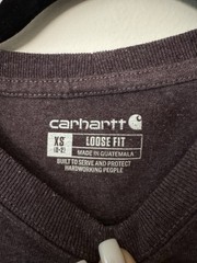 Carhartt Loose Fit Graphic Logo T-Shirt Brown Heather Size XS Made in Guatemala