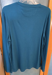 John Ashford Men Blue Cotton Blend Long Sleeve Thermal Round Neck Tee Sz M