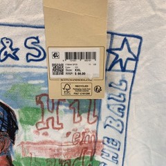 Scotch & Soda Men’s T Shirt Baseball Artwork Tee XXL White 100% Organic Cotton