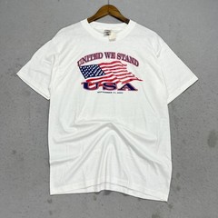 Vintage 2001 United We Stand 9/11 Memorial T-Shirt Fruit of the Loom White Large
