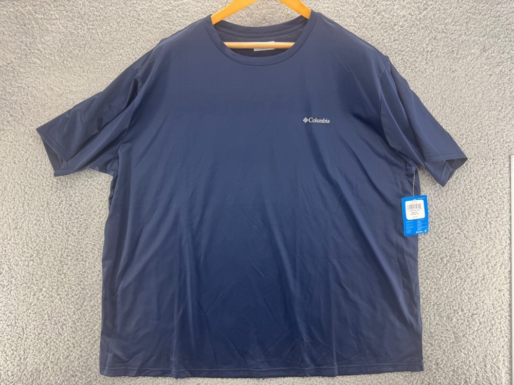Columbia Men’s Hike Crew Shirt Blue Size 4X Short Sleeve Outdoor Performance