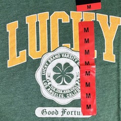 Lucky Brand Men’s Green Graphic Print Crew Neck Short Sleeve Cotton Knit M
