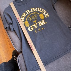 Vintage 80s Powerhouse Gym USA Double Sided Single Stitch T-shirt Size S Tag M