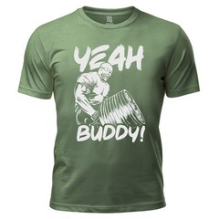 Yeah Buddy Olive Green T-Shirt 100% Cotton Slim Fit Gym Streetwear Casual Tee