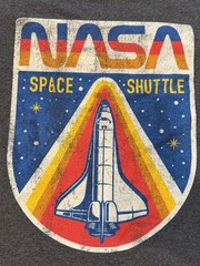 NASA Fifth Sun Retro Men’s Heather Gray Short Sleeve T-Shirt Medium