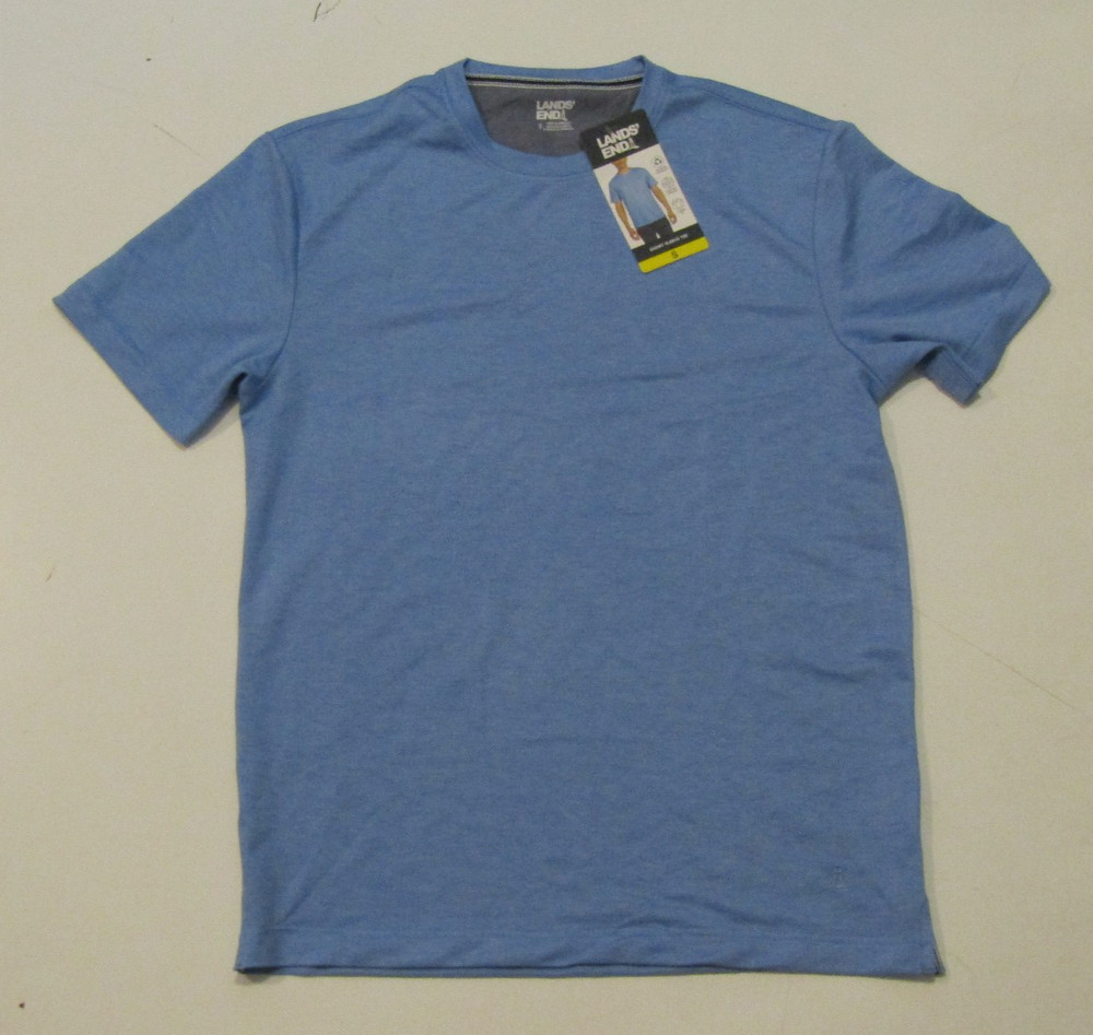 LANDS’ END Blue Short Sleeve Classic Fit Crewneck T Shirt Size Small S NWT