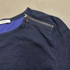 Versace Collection Long Sleeve Crew Neck Mens XL Zipper Accent Shoulder & Side