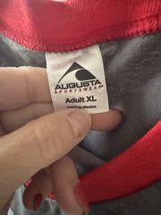 Augusta Sportswear WXNA 101.5 FM Nashville Radio Gray Ringer V-Neck Men’s XL
