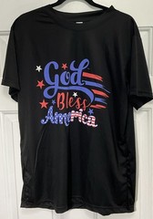 Fourth Of July God Bless America Red/White/Blue Black Shirt Men’s Large