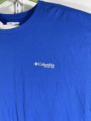 Columbia Shirt Adult XL Blue White Red USA Flag Cotton PFG Short Sleeve