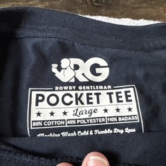 Rowdy Gentleman Pocket Tee Mens L Navy Blue Ronald Reagan MVP Baseball Graphic