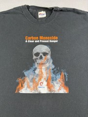Vintage Carbon Monoxide T Shirt Men’s Size Extra Large Black Danger Skull Death