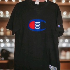 CHAMPION 100 MENS BLACK HEAVY WEIGHT TSHIRT SIZE LARGE IN GOOD CONDITION