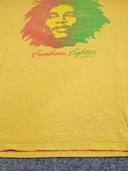 Vintage Bob Marley Freedom Fighter Music 2004 Mens T Shirt Size 1X Zion Yellow