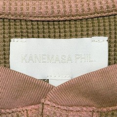 Unused KANEMASA PHIL. 18G Garment Dye Waffle KM25A-012 BEIGE(WILLOW GREEN) XL