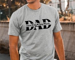 Custom Dad Shirt With Kids Names Personalized Father Day Shirt New Dad Gift