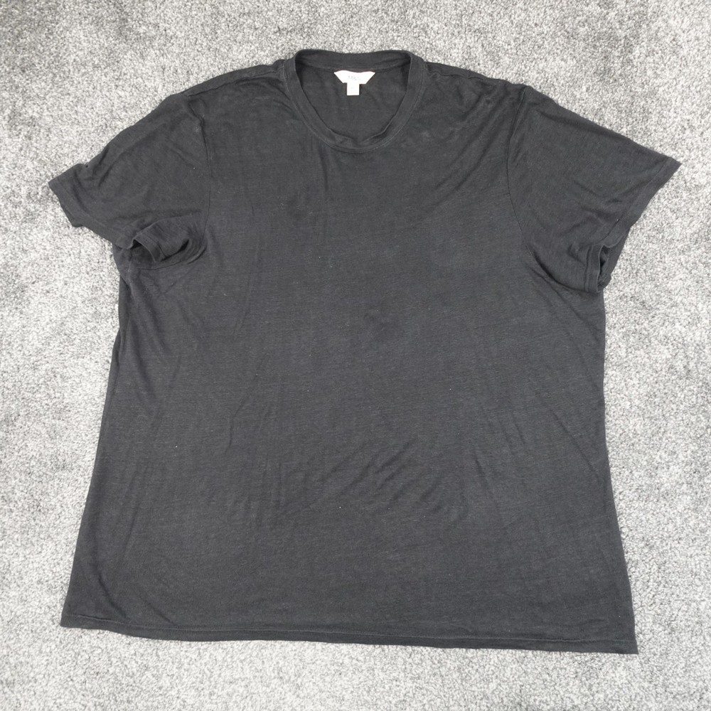 Marks & Spencer 100% Linen T-Shirt Black Size XL Men’s Short Sleeve M&S