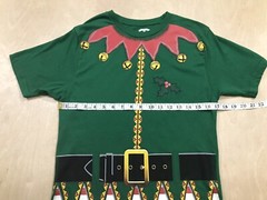 Mens Holiday Time Green Short Sleeve Christmas Elf T-Shirt Size Small