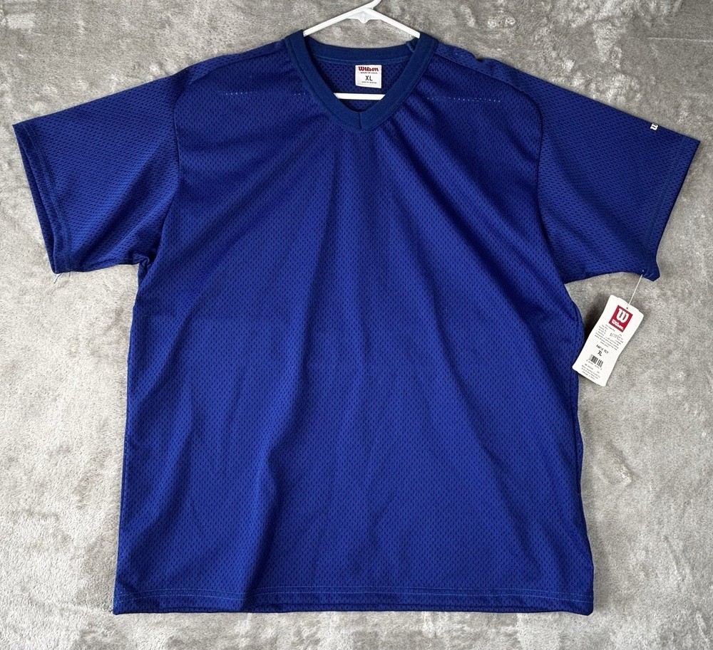 Wilson Mesh Football Retro Jersey mens XL USA VTG Y2K 90s blank T-Shirt Roy Blue