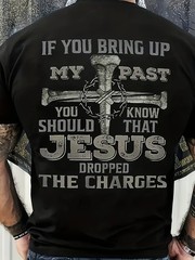Men’s Jesus Dropped The Charges Funny Christian Graphic T-Shirt Tee