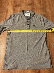 Abercrombie & Fitch Muscle Shirt Adult XL Blue Logo Casual Long Sleeve Mens