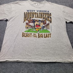Vintage Looney Tunes Tasmanian Devil Taz Shirt WEST VIRGINIA Football Cartoon