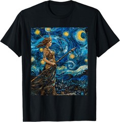 Women’s Valkyrie Style Van Gogh Starry Night T-Shirt Gift All Size S-5XL