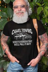 Men’s Funny Camel towing T-shirt double meaning humor humorous tee joke shirt