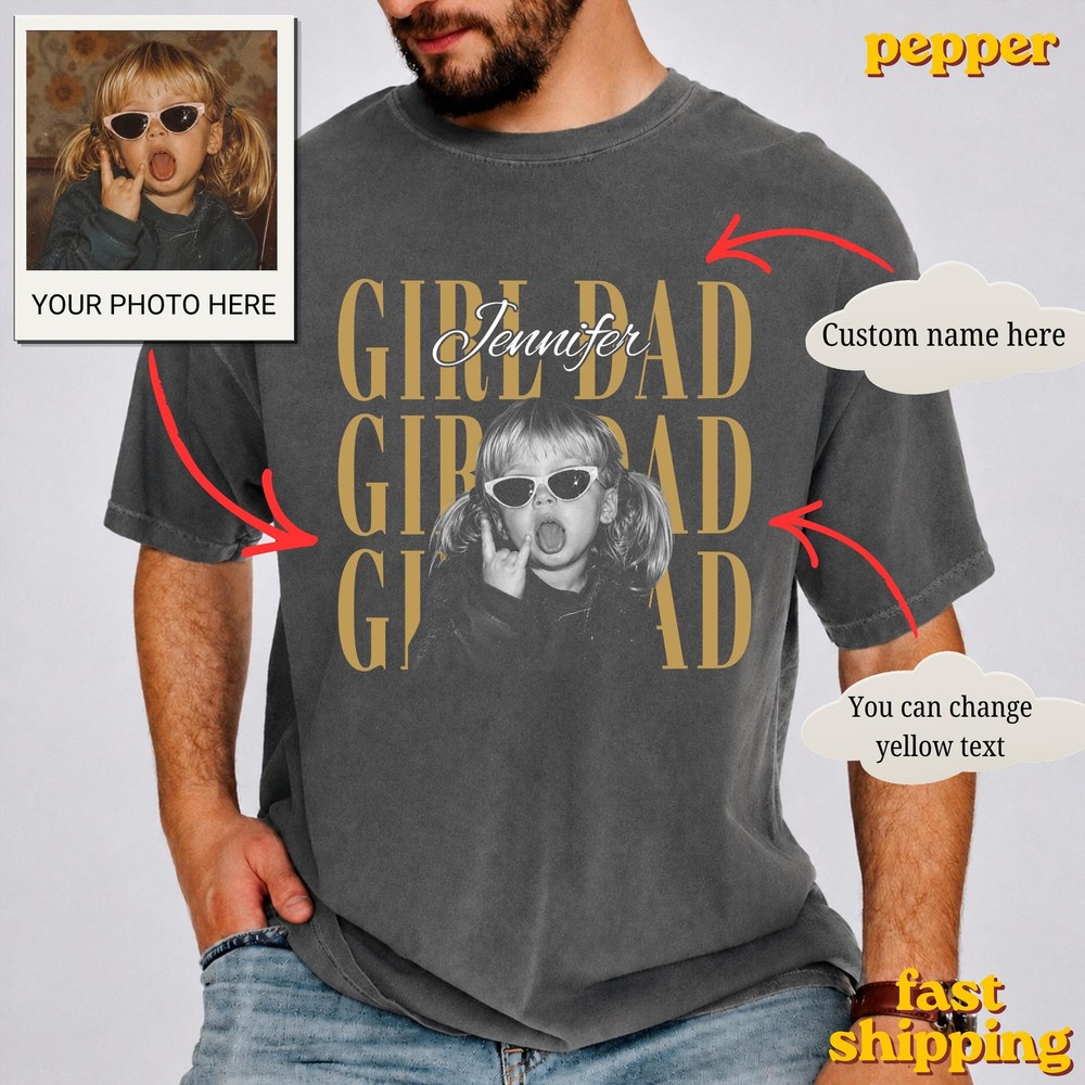 Personalized Dad Photo Shirt Custom Fathers Day Gift Best Dad Ever