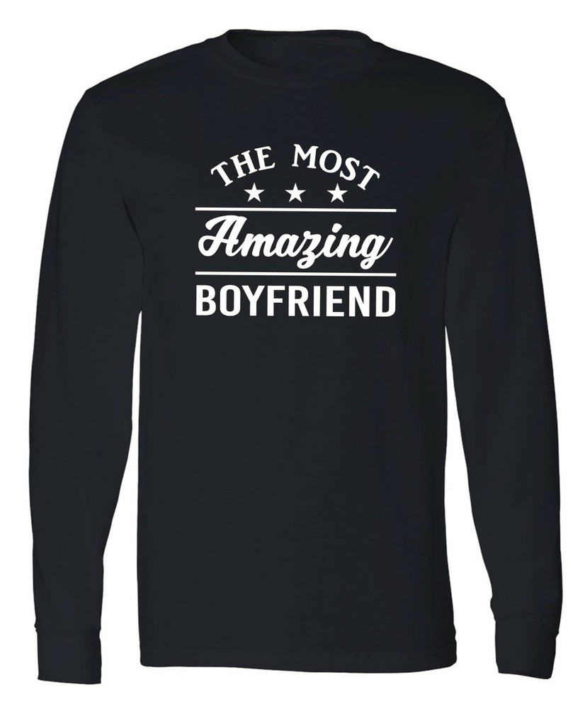 Boyfriend Long Sleeve Tshirt Valentines Day Birthday Christmas Gift Tee
